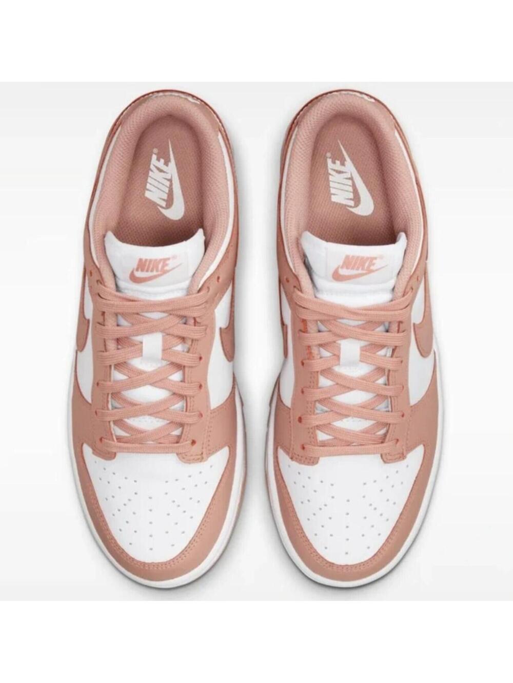 Nike Dunk Low Rose Whisper Pink White Women's Athletic Sneakers - Size 6.5